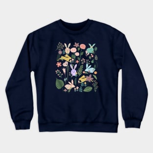 Bunnies In The Springtime Garden Crewneck Sweatshirt